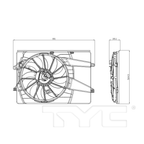 Radiator & Condenser Cooling Fan Assembly for 21-22 Kia Sorento 2.5L w/BLM