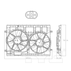 Radiator & Condenser Cooling Fan Assembly for 18-23 Volkswagen Atlas 3QF-121-207