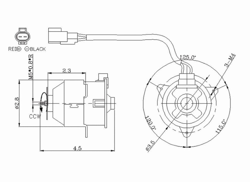 Radiator Cooling Fan Motor for 00-01 Toyota Camry L4 (Japan Built) TO3116107