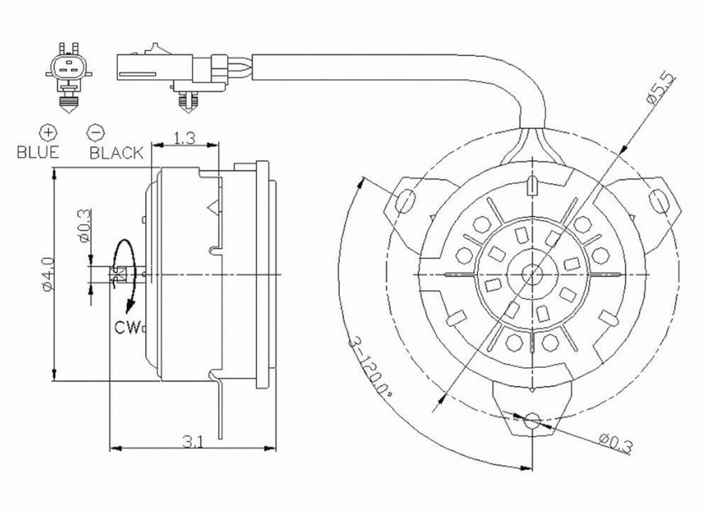 Radiator & Condenser Cooling Fan Motor for 99-04 Jeep Grand Cherokee w/o Tow Pkg