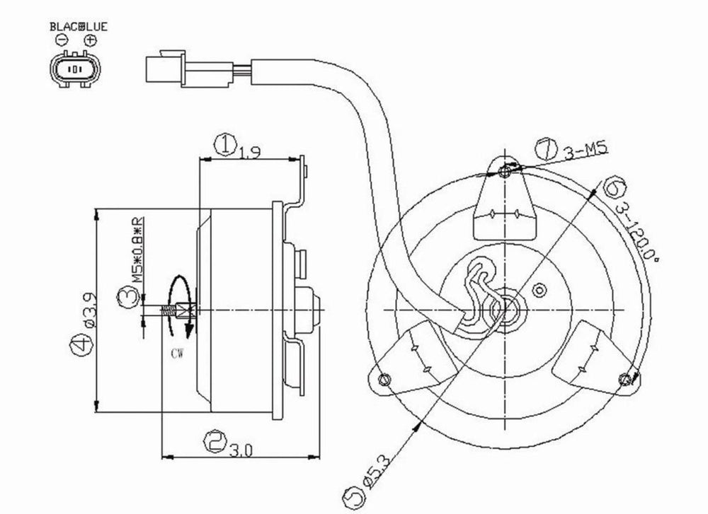 Condenser Cooling Fan Motor for 97-04 Mitsubishi Montero Sport MI3114104