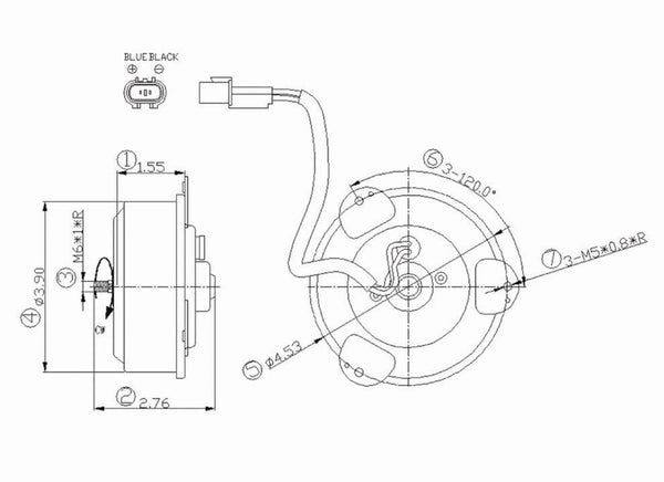 Condenser Cooling Fan Motor for 97-02 Mitsubishi Mirage MI3114103 MR315271