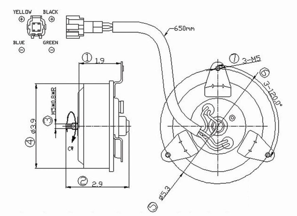 Condenser Cooling Fan Motor for 03-07 Infiniti G35 Coupe/Sedan NI3116113