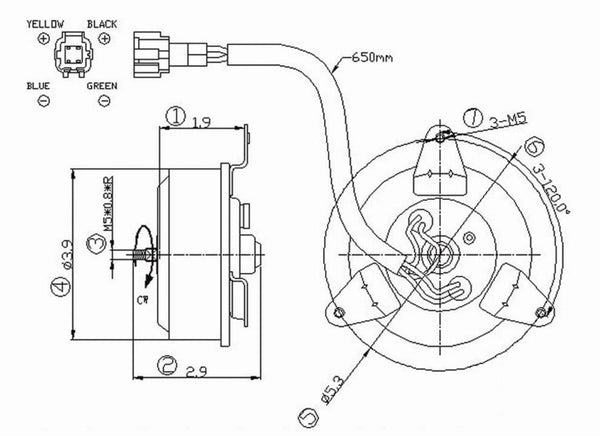 Condenser Cooling Fan Motor for 03-07 Infiniti G35 Coupe/Sedan NI3116113