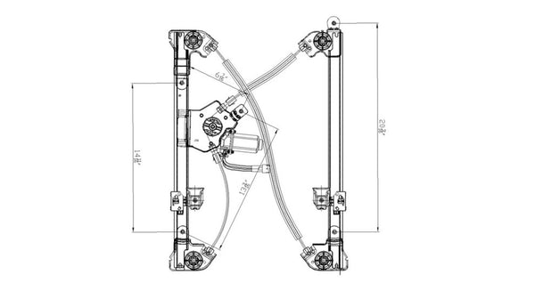 Power Window Regulator with Motor for 04-08 Ford F Series LD Reg/Crew Front Left
