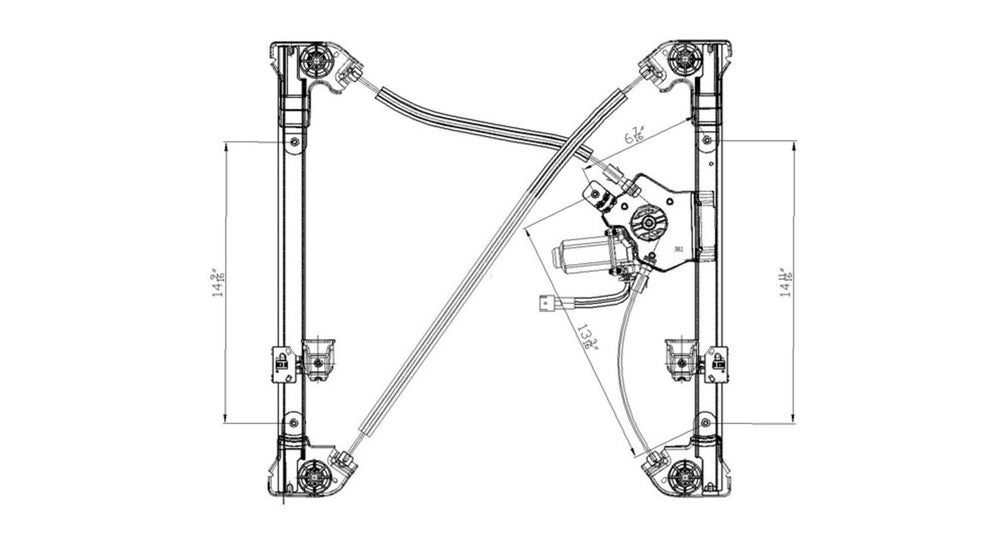 Power Window Regulator with Motor for 04-08 Ford F Series LD Ext Cab Front Right