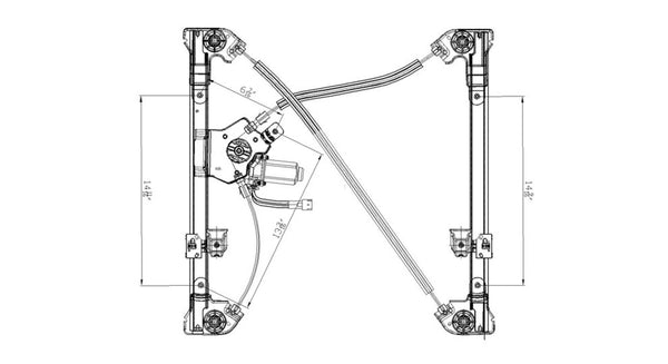 Power Window Regulator with Motor for 04-08 Ford F Series LD Ext Cab Front Left