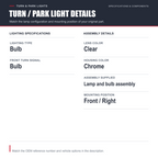 Corner Turn Signal Light for 01-04 Toyota Tacoma Pickup Passenger Right CAPA