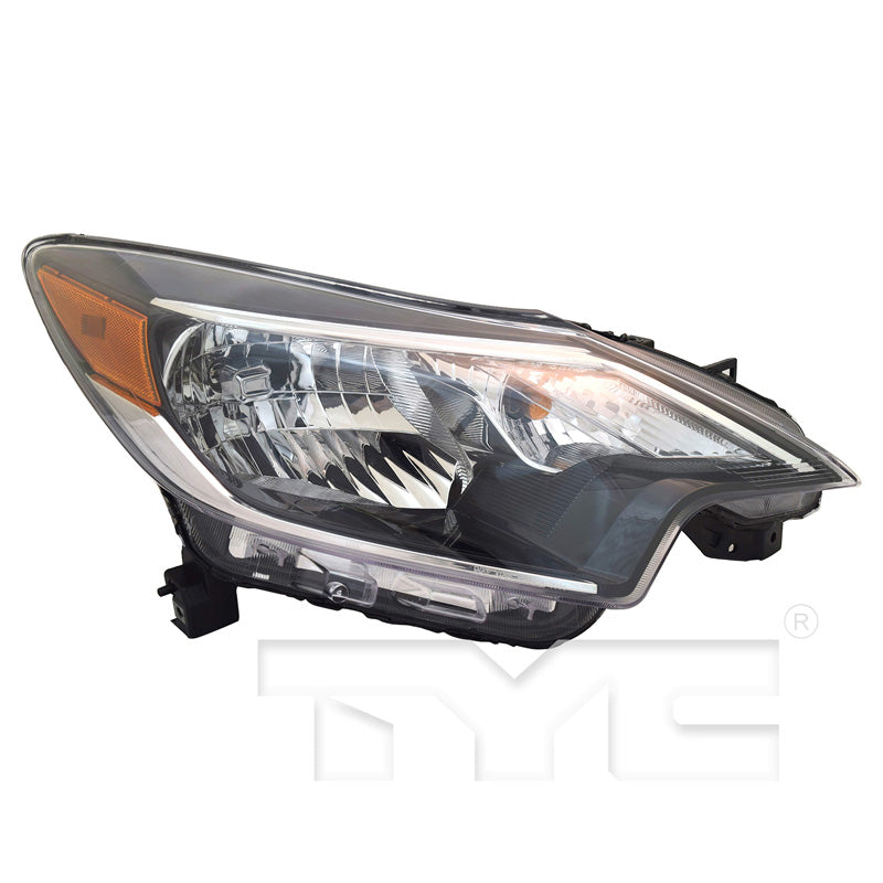 Halogen Headlight Lamp for 17-19 Nissan Versa Note Black Bezel Right Passenger