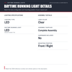 Daytime Running Light Fog Lamp DRL for 10-14 Mercedes E-Class Sedan Right Side