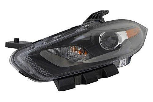 HID Headlight Front Lamp for 13-14 Dodge Dart (Black) Driver Left