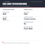Fog Light for 05-15 Nissan Xterra/10-19 Frontier (Plastic Bumper) Right or Left