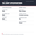Outer Quarter Tail Light Rear Lamp Right Passenger for 13-15 Toyota RAV4