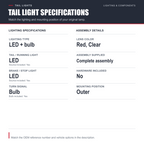 LED Quarter Outer Tail Light Rear Lamp for 19-20 Toyota RAV4 Driver Left