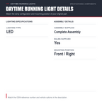 LED Daytime Running Light DRL for 14-16 Lexus IS250/350 Right Passenger