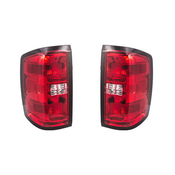 Tail Lights Pair Set for 14-15 GMC Sierra Pickup Left Driver & Passenger Right