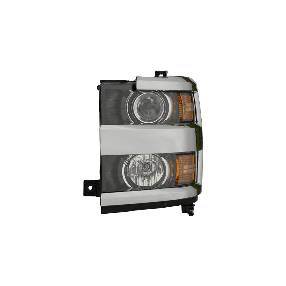 Halogen Headlight for 15-19 Chevy Silverado 2500/3500 (Black Bezel) Left