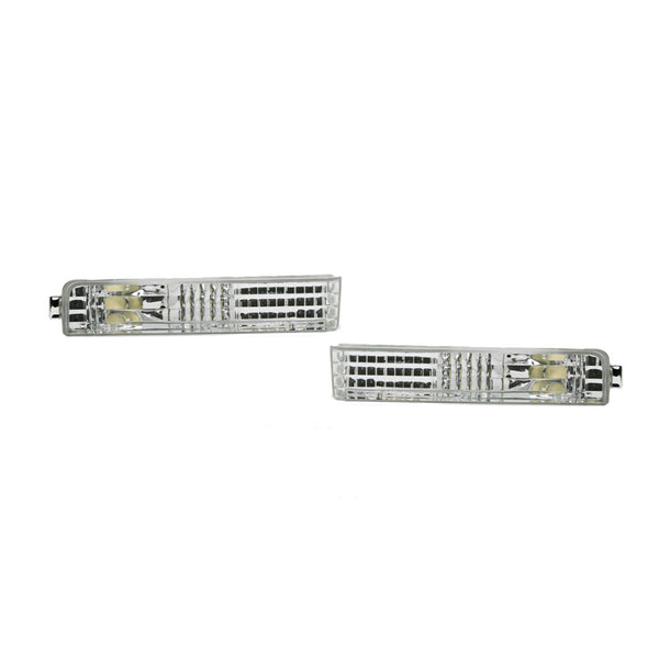 90-91 Honda Accord Front Bumper Corner Signal Lights Pair -Chrome/Clear