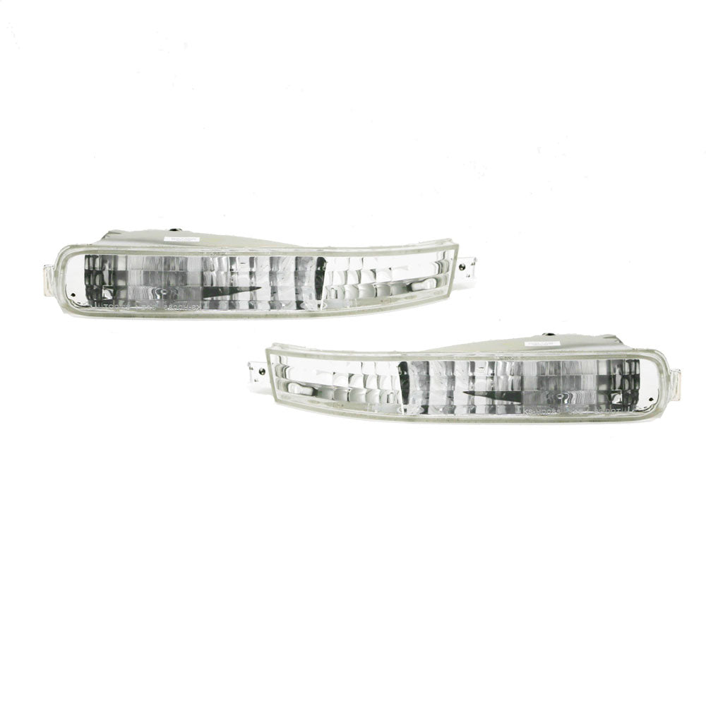 92-93 Honda Accord Chrome/Clear Front Turn Signal Bumper Lights Pair