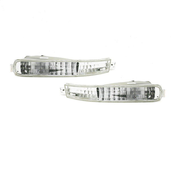 92-93 Honda Accord Chrome/Clear Front Turn Signal Bumper Lights Pair
