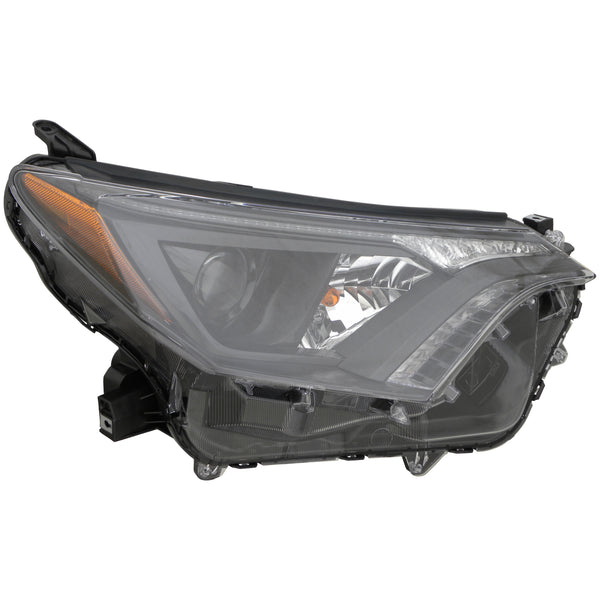 Halogen Headlight Lamp for 16-18 Toyota RAV4 (w/Black Bezel) Passenger Right